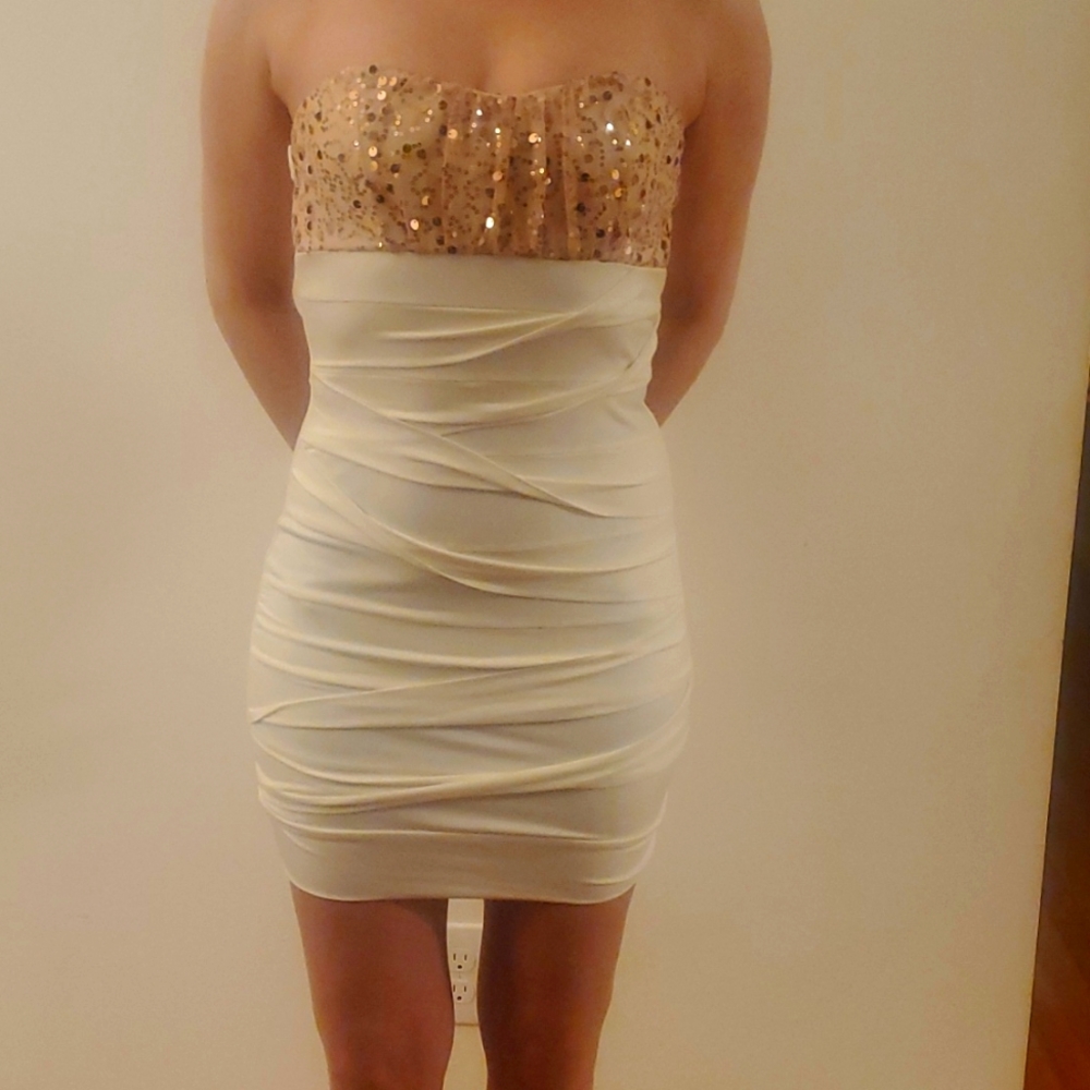 Strapless mini dress